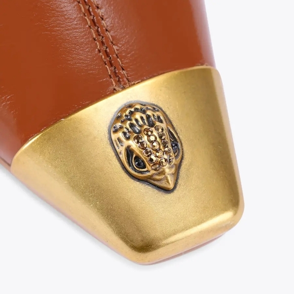 Kurt Geiger London Regent Cap-Toe Brown Patent Leather Ankle Boots Size 37/ 7 US - Picture 5 of 9